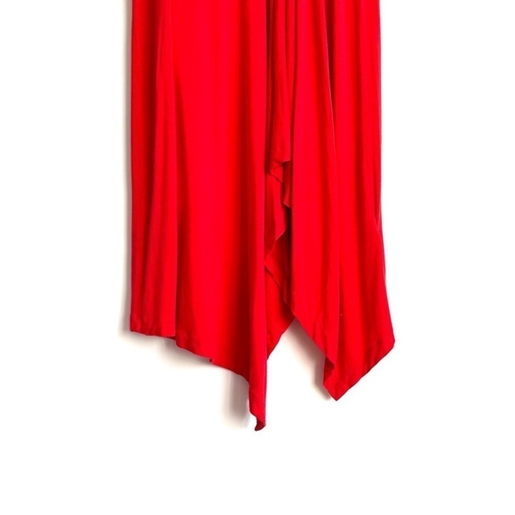 Michael Kors Flowy Red Asymmetrical Midi Skirt - Extra Small - Picture 6 of 11